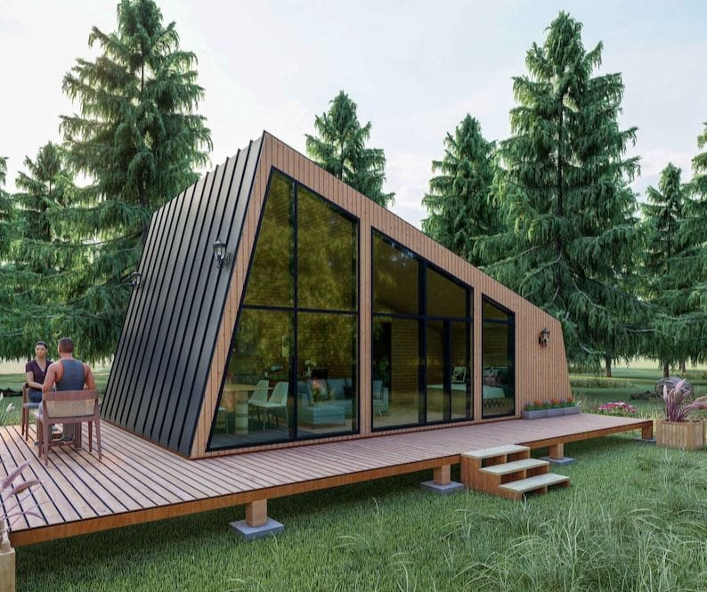 Drvena kuća Stil V - A Frame Stil - izrada drvenih kuća